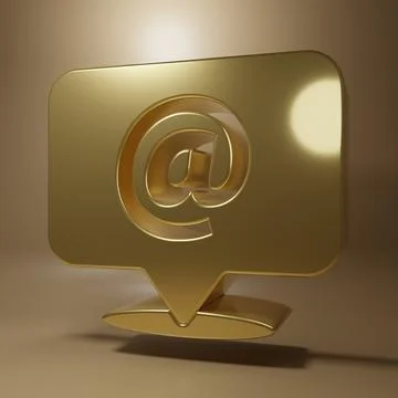 Gold Mail and e-mail icon isolated on brown background. Envelope symbol e-m.. Stock Illustration