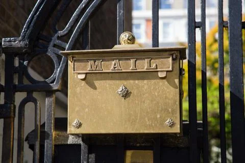 Gold mailbox Stock Photos