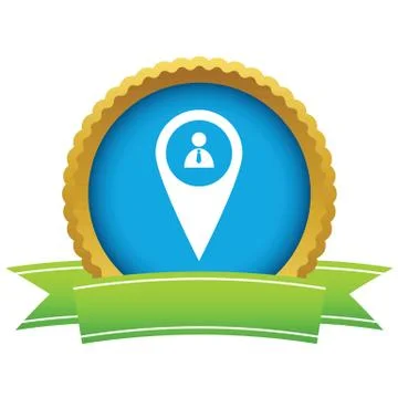 Gold man pointer logo Illustrazione stock