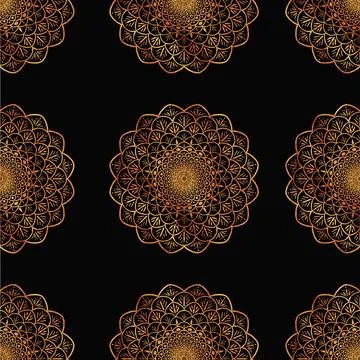 Gold mandala Stock Illustration