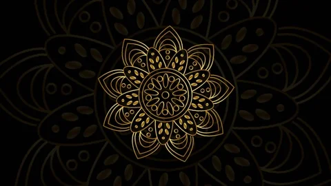 Gold mandala ornament background Stock Footage