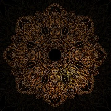 Gold mandala vector abstract design. Stock Illustration
