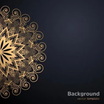 Gold Mandala Vector Background Intricate Circular Stock Illustration
