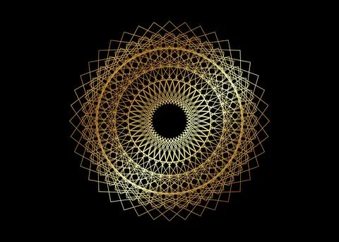 Gold Mandala Vintage decorative elements, golden lineart Luxury Oriental pattern Stock-Illustration