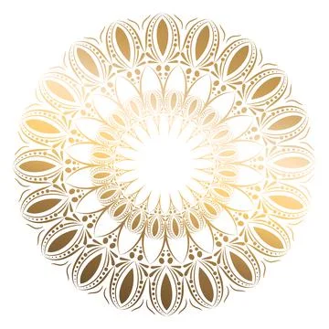 Gold mandala on a white background, vector illustration. Stock Illustration