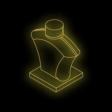 Gold mannequin bust isometric on black background Stock Illustration