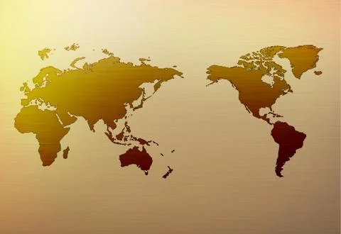 Gold map metal background Stock Illustration