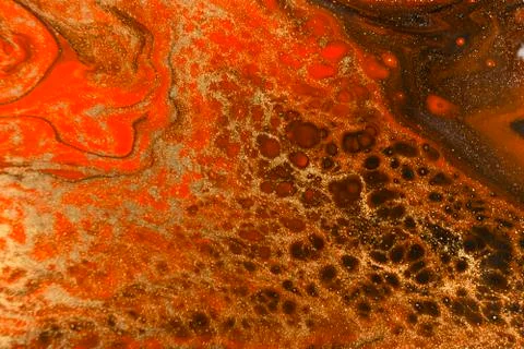 Gold marbling texture design. Red and golden marble pattern. Fluid art. Stock Illustration
