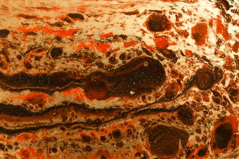 Gold marbling texture design. Red and golden marble pattern. Fluid art. Stock Illustration