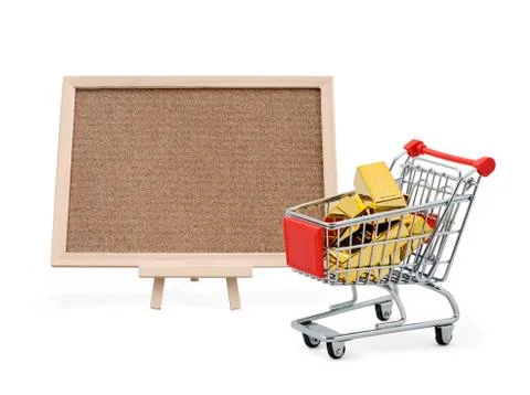 Gold market with cork board Stock Illustration