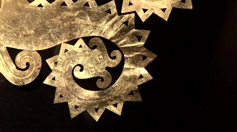 Gold Mask from Incas, Peru Stock Footage 48730975