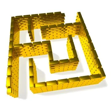 Gold maze Stock Illustration