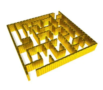 Gold maze Stock Illustration