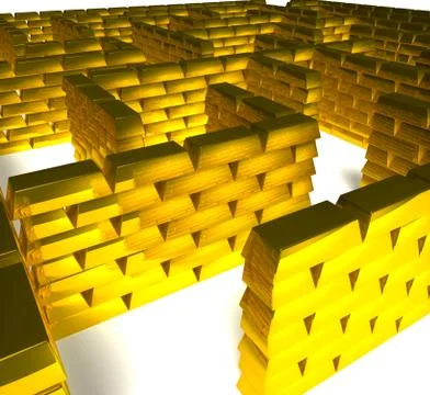 Gold maze Stock Illustration