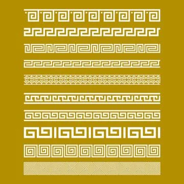 Gold Meander Patterns vector Stock Illustration