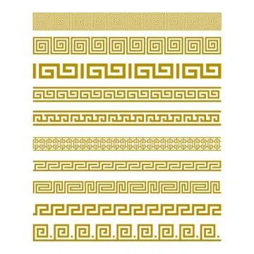 Gold Meander Patterns vector Stock Illustration