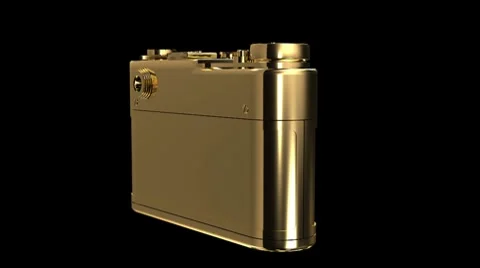 Gold mechanical slr Stock Footage 8633006