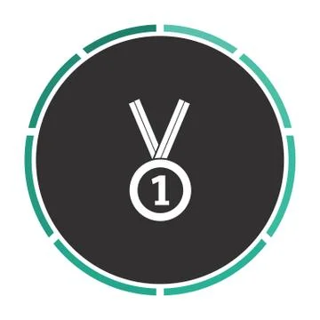 Gold medal computer symbol Stock Illustration