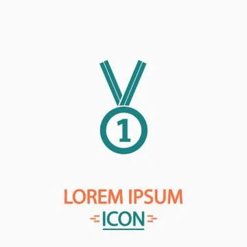 Gold medal computer symbol Illustrazione stock