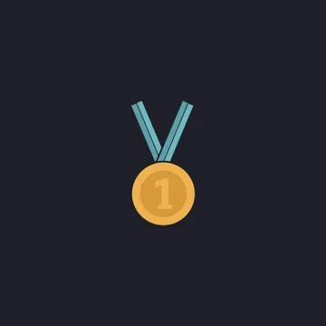 Gold medal computer symbol Stock Illustration