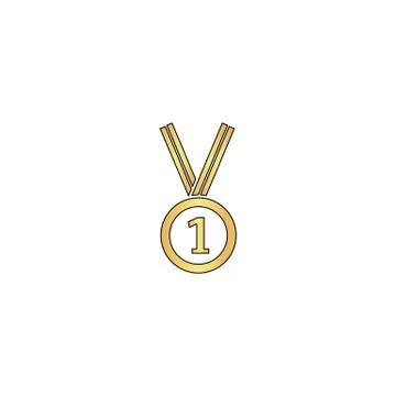 Gold medal computer symbol Stock Illustration