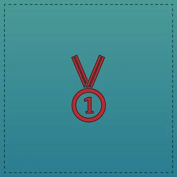 Gold medal computer symbol Illustrazione stock