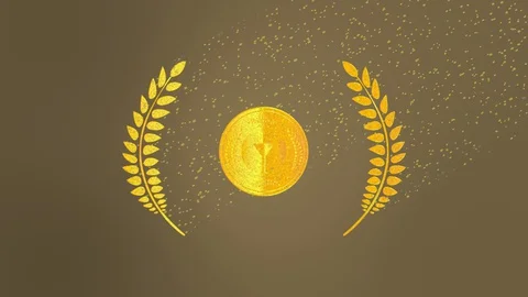 Gold Medal Laurel Wind Dissolve Stock Footage 129200462