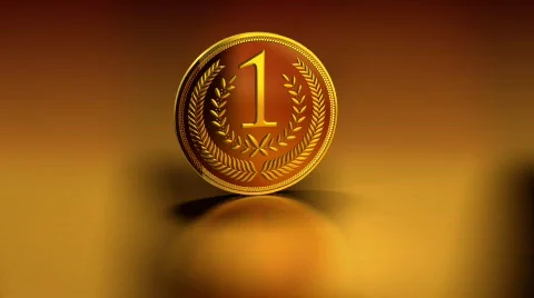 Gold medal, matte, LOOP Stock Footage 575281
