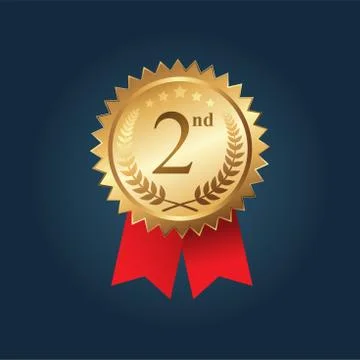 Gold medal for the Second place. vector illustration Stock Illustration