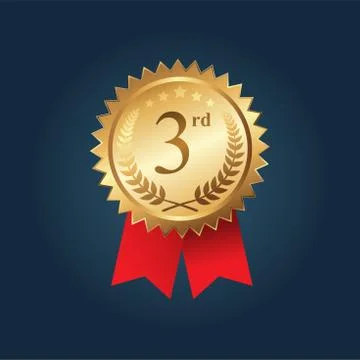 Gold medal for the Third place. vector illustration Stock Illustration