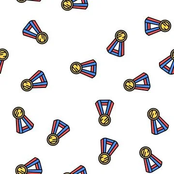 Gold medal vector seamless pattern イラスト素材