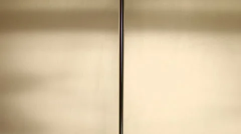 The gold metal elevator doors open to the light Video stock 51440366