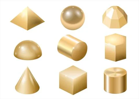 Gold metal forms 3 Stock Illustration