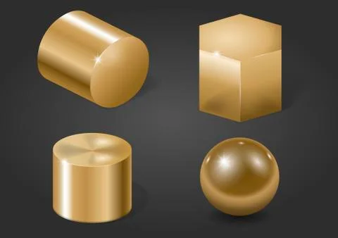 Gold metal forms Stock Illustration