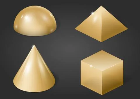 Gold metal forms Stock Illustration