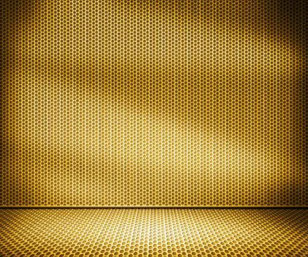 Gold metal interior background Stock Illustration