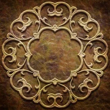 Gold metal pattern on paper backgrond (vintage collection) Illustrazione stock