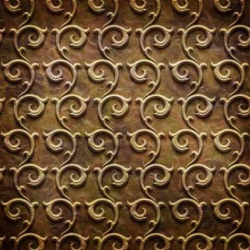 Gold metal pattern on paper backgrond (vintage collection) Stock Illustration