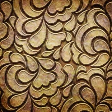 Gold metal pattern on paper backgrond (vintage collection) Stock Illustration