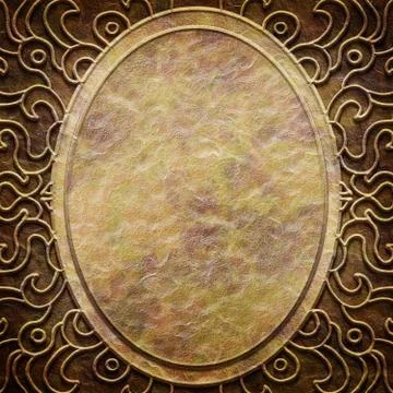 Gold metal pattern on paper backgrond (vintage collection) Stock-Illustration
