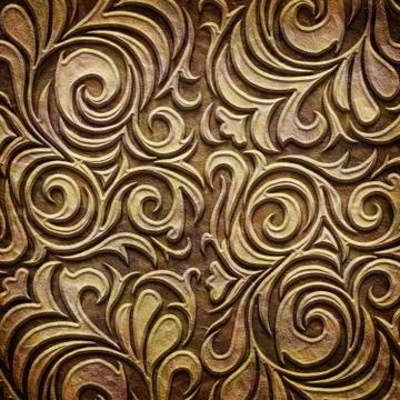 Gold metal pattern on paper backgrond (vintage collection) Stock Illustration