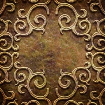 Gold metal pattern on paper backgrond (vintage collection) Stock Illustration
