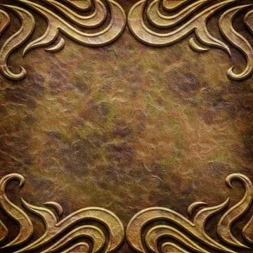 Gold metal pattern on paper backgrond Stock Illustration