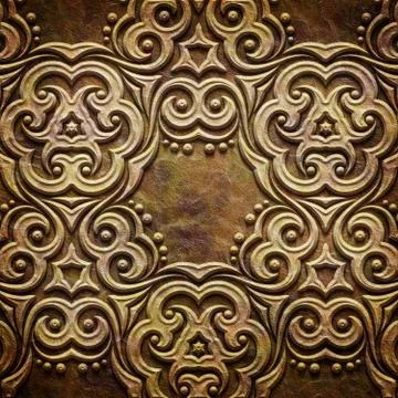 Gold metal pattern on paper backgrond Stock-Illustration