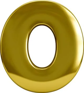 Gold Metal Zero 0 Stock Illustration