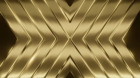 Gold Metallic Abstract X Shape Looped Background Stock Footage 329180465