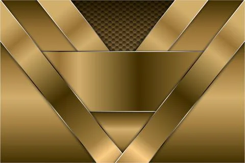 Gold metallic background with hexagon pattern. Stock Illustration