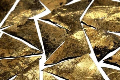 Gold metallic geometric triangle paint background Stock Illustration