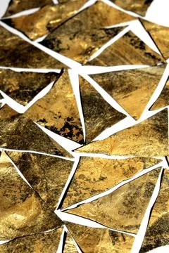 Gold metallic geometric triangle paint background 库存插图