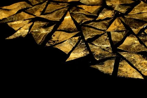 Gold metallic geometric triangle paint background 库存插图